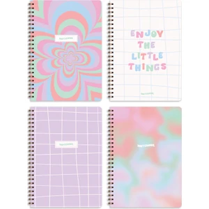 Matt Notebook A5 Spiralli Okul Defteri 80 Yaprak 4'lü Set - Çizgili