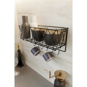 Boz Concept Home Mutfak Rafı Lüks Modern Mutfak Düzenleyici Kancalı Sepet Organizer