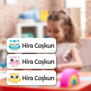 Kişiye Özel Okul Etiket Seti - 180 Adet - Kokusuz Ekolojik Mürekkep Pvc Etiket Sticker Sudan Etkilenmez