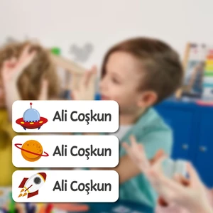 Kişiye Özel Okul Etiket Seti - 180 Adet - Kokusuz Ekolojik Mürekkep Pvc Etiket Sticker Sudan Etkilenmez