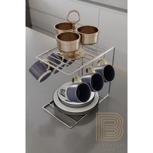 Boz Concept Home 6lı Kahve Fincan Askılığı Kupa Askısı Mutfak Düzenleyicisi