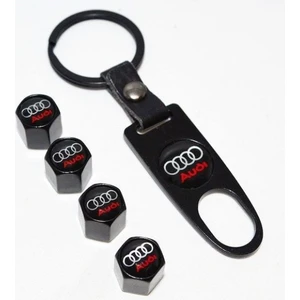 Audı Logolu Metal Anahtarlık ve Logolu Sibop Kapakları