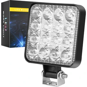 Off Road Traktör Tir Kamyon Sis Fari Ve Çalışma Lambası 16 Led Kare Plastik Kasa 3 Inç 84 MM