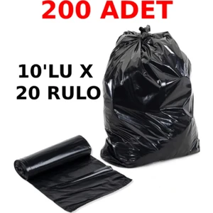 10'lu x 20 Paket Jumbo Çöp Poşeti 75X90 Endüstriyel  Battal Çöp Torbası