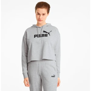 Cropped Logo Tr Kadın Gri Kapüşonlu Sweatshirt