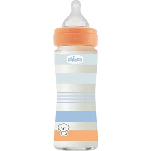 Wellbeing Yavaş Akış Mavi Cam Biberon 240 ml 0+ Ay