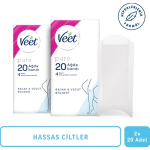 Pure Hipoalerjenik Sir Ağda Bandı Bacak & Vücut Bölgesi 20'li X 2