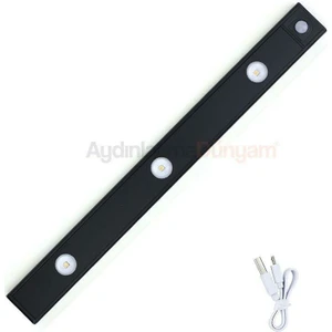 CT-2464 Sensörlü Şarjlı Dolap Lambası 40 cm 3200K-4000K-6400K Enerji Tasarruflu