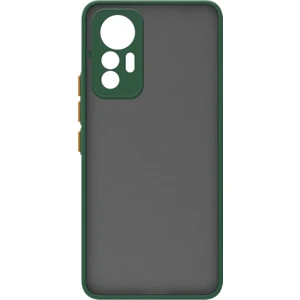 Case 4U Xiaomi Mi 12 Lite Kılıf Kamera Korumalı Mat Renkli Buzlu Hux Silikon Koyu Yeşil