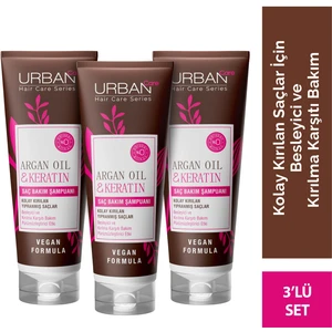 URBAN Care Argan Yağı&Keratin Kolay Kırılan Saçlara Özel Şampuan X3 Adet -250 ML