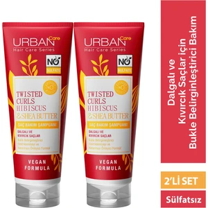 URBAN Care Hibiscus & Shea Butter Bukle Belirginleştirici Sülfatsız Saç Bakım Şampuanı 250 ml x 2 - vegan