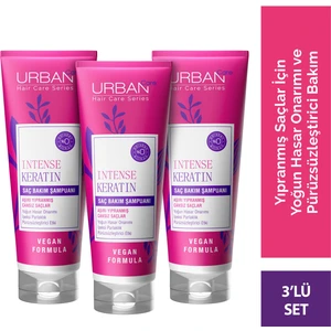 URBAN Care Intense Keratin Aşırı Yıpranmış Saçlara Özel Saç Bakım Şampuanı 250 ml x 3 - vegan