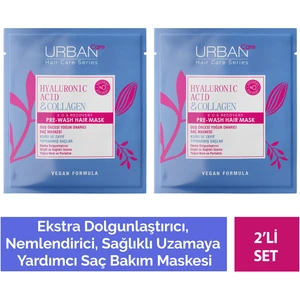 URBAN Care Hyaluronik Asit & Kolajen Kuru ve Cansız Saçlara Özel Saç Bakım Maskesi 50 ml x 2 - vegan
