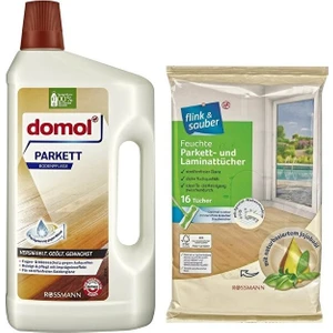 Parke Bakım ve Yüzey Temizleyicisi 1000 ml +  Parke ve Lamine Yüzeylere Özel Islak Yer Bezi 16'lı