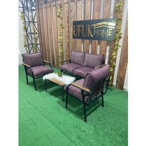 Ufuk Home Linda 2 1 1 Sehpalı Bahçe Takımı, Balkon Mobilyası, Balkon Bahçe Mobilyaları, Bahçe Masa Takımı
