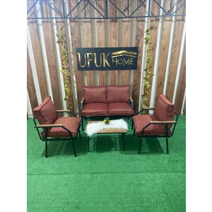 Ufuk Home Linda 2+1+1 Sehpalı Bahçe Takımı, Balkon Takımı, Cafe Mobilyası, Balkon Koltuk Takımı