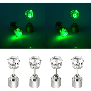 Yue Store 4 Adet LED Küpe Parlayan Işık Yukarı Mas Küpe (Green) (Yurt Dışından)