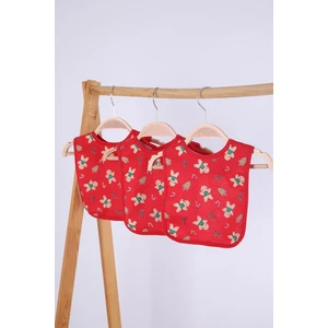 Babyhola Yılbaşı Desen Sıvı Geçirmez 3'lü Mama Önlüğü 1122
