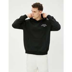 Kolej Sweatshirt Kapşonlu Baskılı Kanguru Cep Detaylı