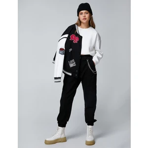 Jogger Pantolon Zincir Detaylı Cepli Beli Lastikli