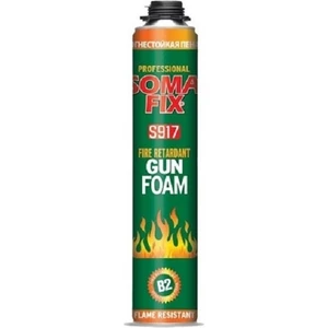 750 ml - 900 Gr B2 Tabancalı Yangına Dayanıklı Poliüretan Köpük Tam Gramajlı Isı Önleyici Izolasyon Dolgu Pembe Pu Köpük