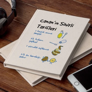 Hediye Sepeti Hamarat Annelere Yemek Tarifi Baskılı Kanvas Defter
