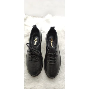 Çiğdem Kundura Çiğdem Siyah Deri Kalın Taban Spor Ayakkabı (Gso) - Siyah - 39 - ST02658-13507