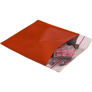 Metalize Bantlı Poşet 15X25 cm Kırmızı 100 Lü (1 Paket 100 Adet)