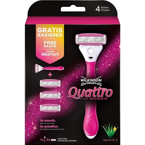 Wilkinson Sword Quattro Kadın Tıraş Bıçağı + 3 Yedek Başlık