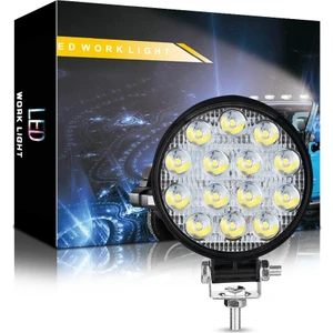 Off Road 14 Led 42 Watt Yuvarlak Traktör Tır Kamyon Tekne Sis Farı Projektör Çalışma Lambası