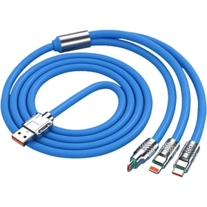 BN63 3in1 120W 6A Süper Hızlı Şarj Data Kablosu Kalın Silikon Kablo 1,2 Metre