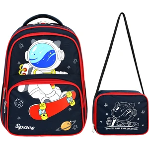 Lisanslı Lacivert Astronot Space Ilkokul ve Beslenme Çantası Seti