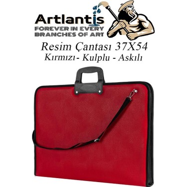 Artlantis Kırmızı Resim Çantası Fermuarlı Kulplu 37X54 cm 1 Fiyatı