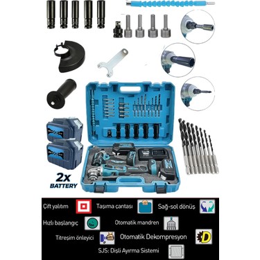 Lieber German Full Set 256 Vf 20 Ah Kömürsüz Motor Akülü Fiyatı