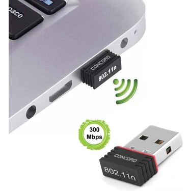 Concord W-1 300MBPS Mini USB Wifi Kablosuz Alıcı Adaptör