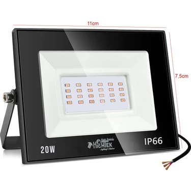 Hightek LED Projektör 20W 24 Smd Slim Sarı IP66 Hıghtek