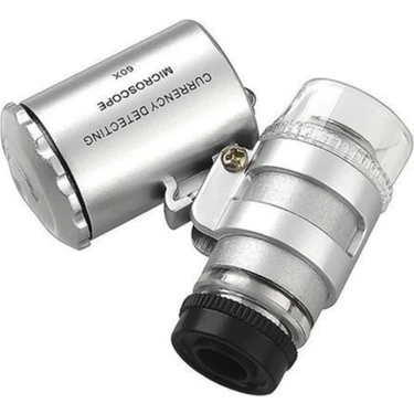 Leidory 60X Mini Cep Mikroskop Kuyumcu Büyüteç LED
