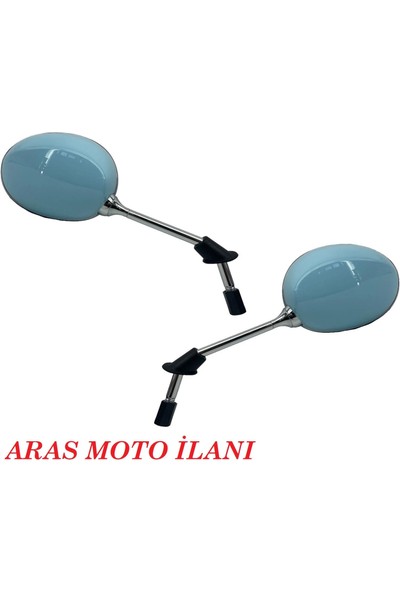 Aras Moto Araro Cappucino 125 cc - 50 cc Ayna Takımı Turkuaz Renk - Arasmoto