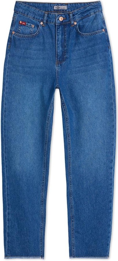 Lee Cooper Marlyn Yüksek Bel Rahat Kesim Daralan Paça %100 Pamuk Mavi Kadın Jean Pantolon
