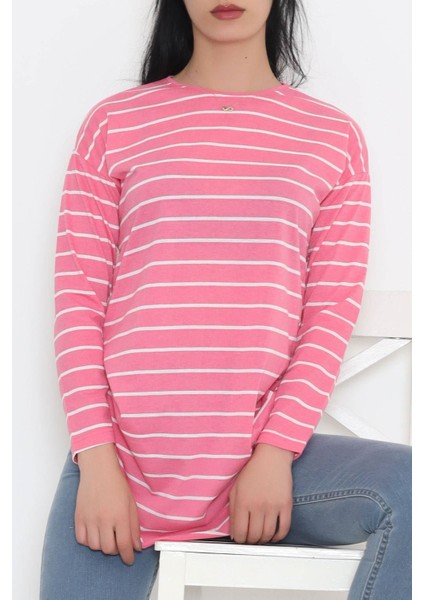 Shopamani Çizgili Tunik Pembe - 11313.1567.