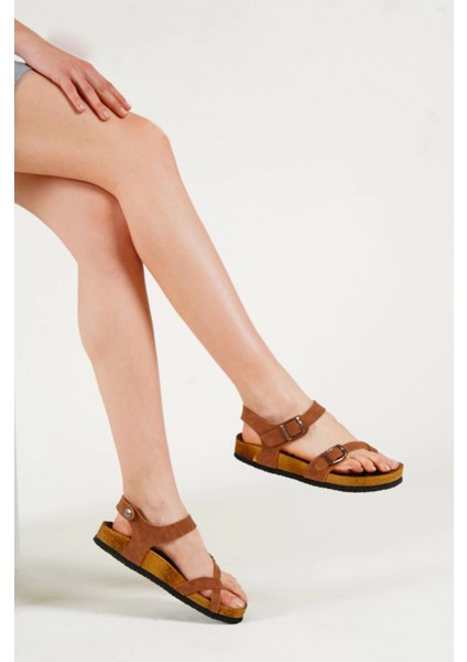 Brendi Tek Parmak Taba Süet Sandalet fiyatları
