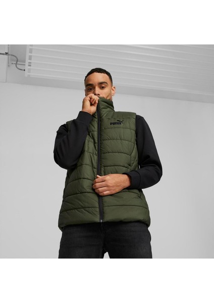 Essentials Hooded Erkek Haki Yelek
