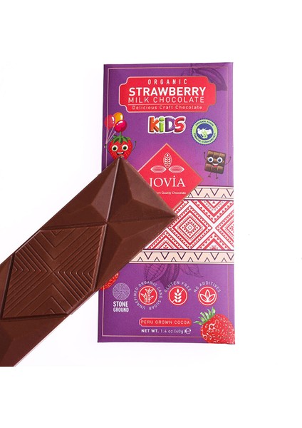 Organik Sütlü Çikolata-Çilekli Kids 40 gr