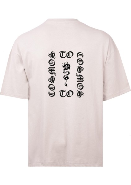 Ejderha Sırt Oversize T-Shirt Gri