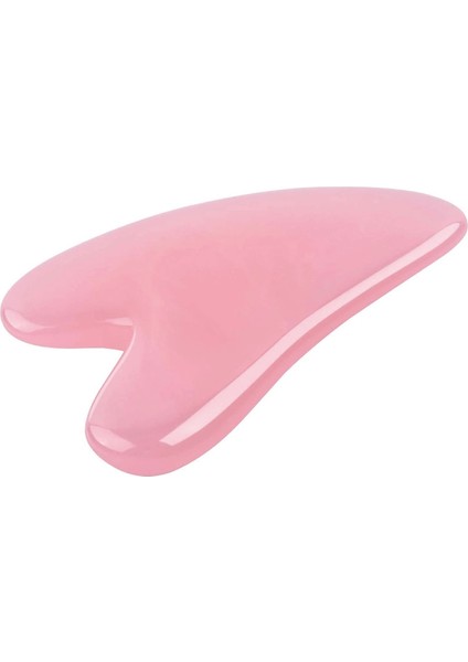 Doğaltaş Pembe Kuvars Kalp Gua Sha Masaj Taşı