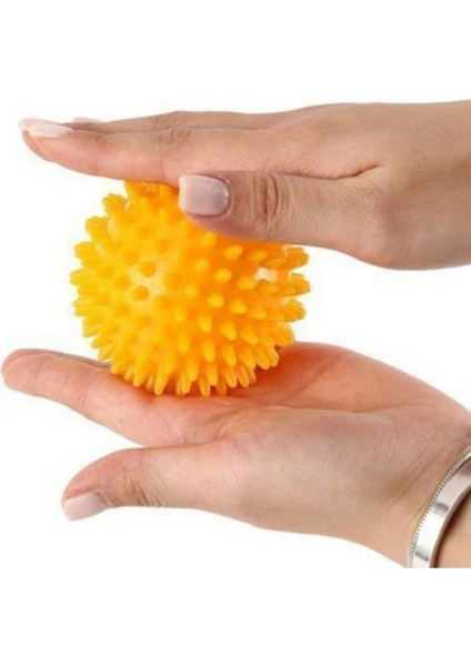 Dikenli Duyu Masaj Egzersiz Topu Sert 6 cm Sarı