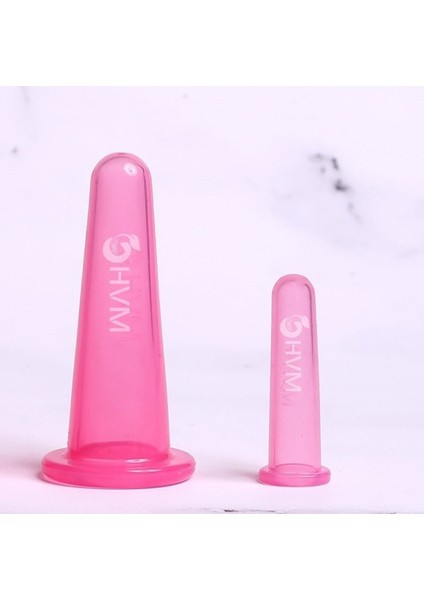 Silikon Vakumlu Yüz Masaj Kupası, Facial Cupping 2'li Pembe