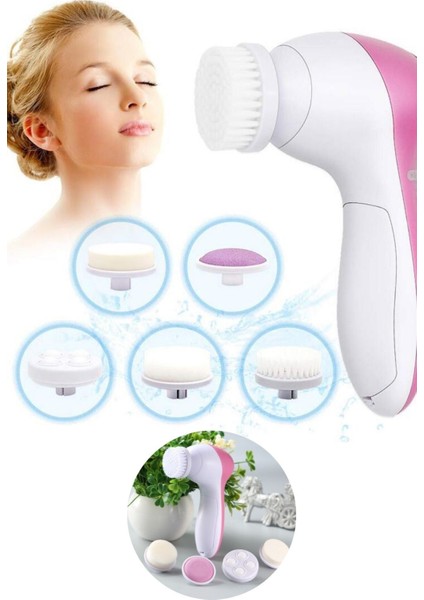 Pilli Yüz Cilt Temizleme Cihazı Siyah Nokta Peeling Fırça Seti Vücut Yüz Bakımı Masaj Aleti 5 In 1