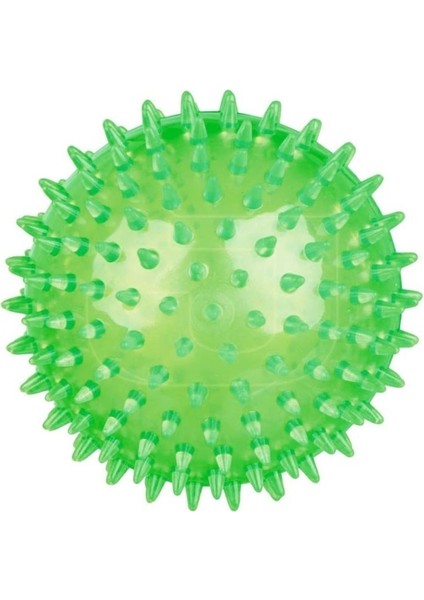 Yumuşak Dikenli Sesli Duyu Topu, Kauçuk Dikenli Top 9 cm Yeşil