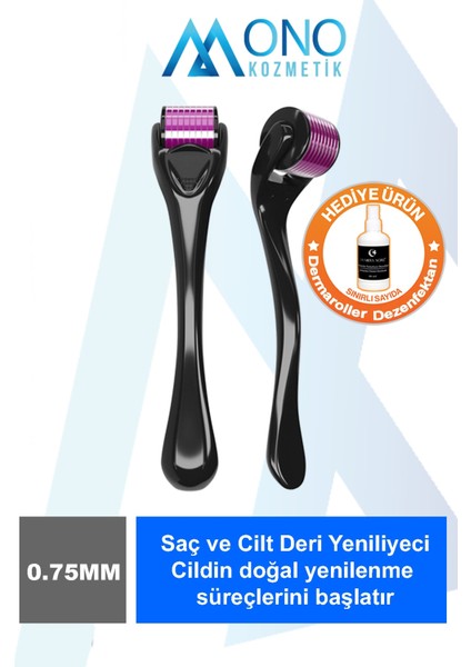 Dermaroller Titanyum Uçlu 540 Iğneli Tarak 0.75 mm - Saç, Cilt ve Deri, Vücut Yenileyici Masaj Aleti